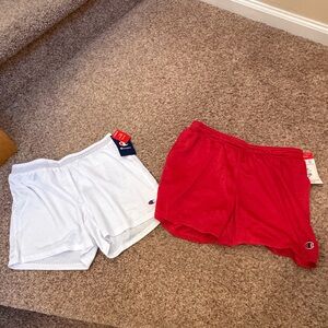 NWT - Lot of 2 - Champion White and Red Standard Fit Mesh Shorts - Men's Small